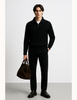 Cable-knit trucker-neck sweater