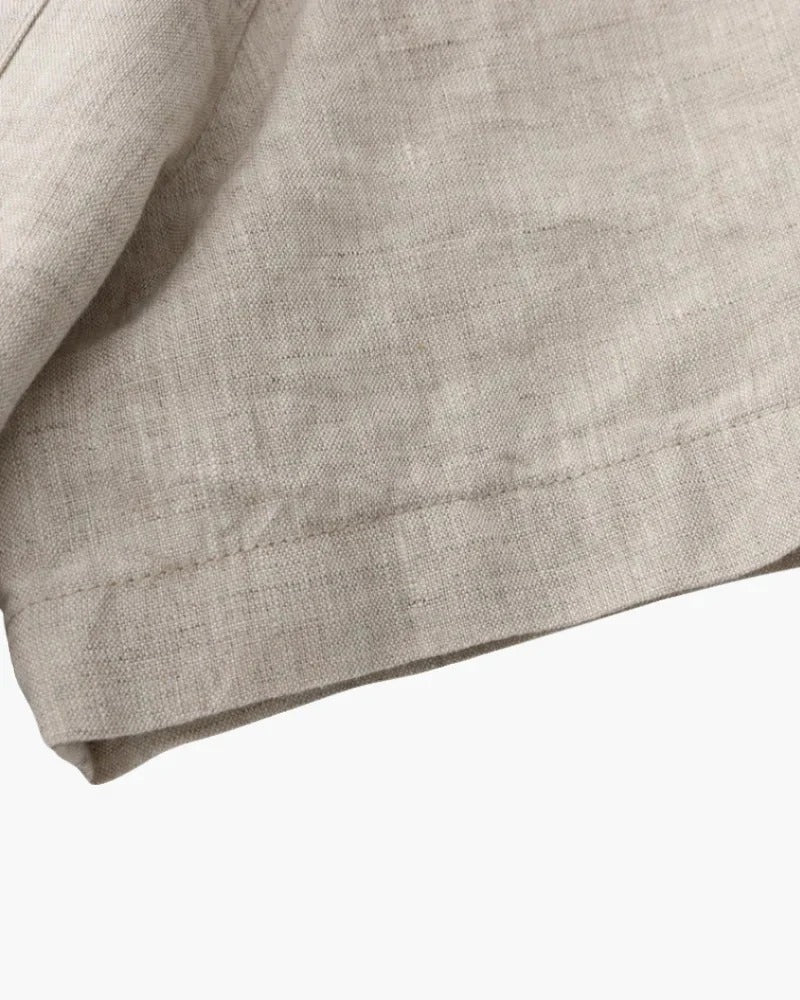 Short-sleeved linen shirt