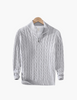 Cable-knit trucker-neck sweater