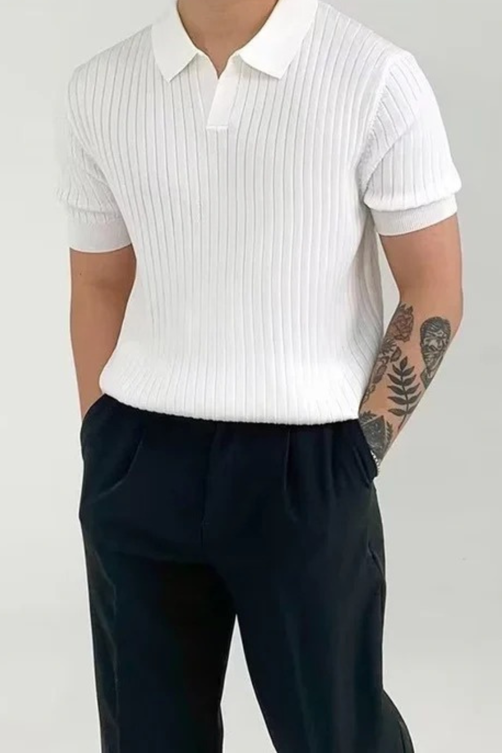 ROMA - CORDUROY COTTON POLO SHIRT