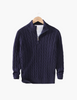 Cable-knit trucker-neck sweater