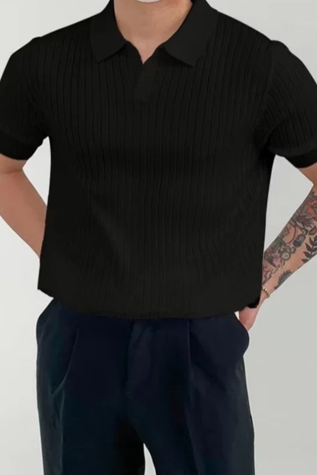 ROMA - CORDUROY COTTON POLO SHIRT