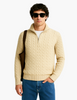 Cable-knit trucker-neck sweater