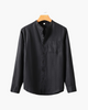 Low collar linen shirt