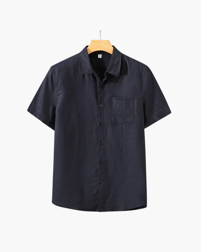 Short-sleeved linen shirt