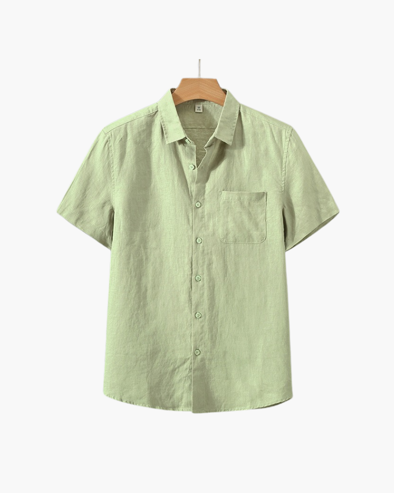 Short-sleeved linen shirt