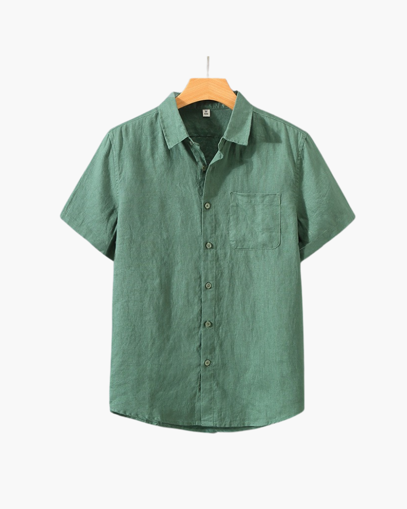 Short-sleeved linen shirt
