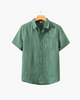 Short-sleeved linen shirt