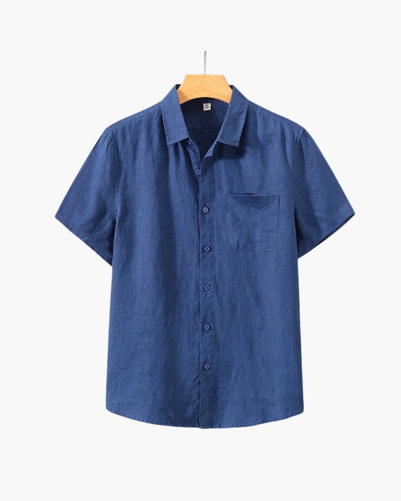 Short-sleeved linen shirt