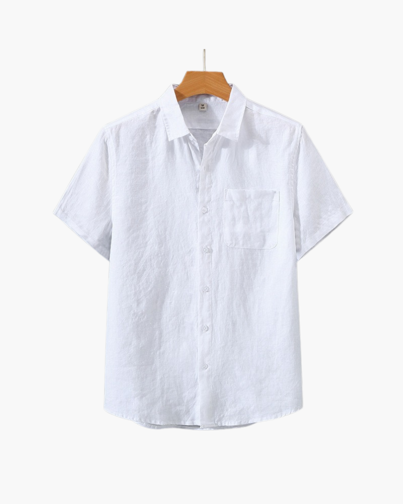 Short-sleeved linen shirt
