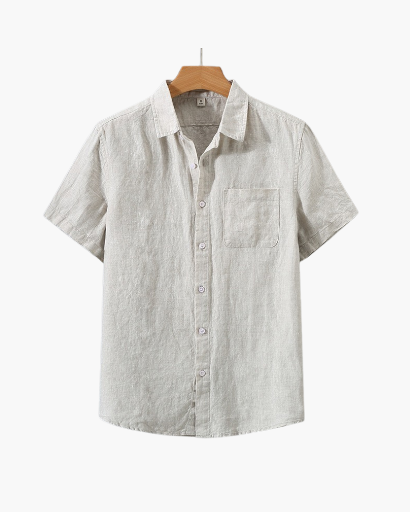 Short-sleeved linen shirt