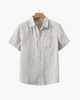 Short-sleeved linen shirt
