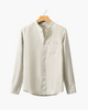 Low collar linen shirt