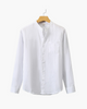 Low collar linen shirt