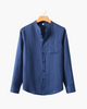 Low collar linen shirt