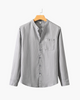 Low collar linen shirt