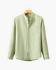Low collar linen shirt