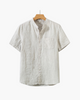 Linen shirt with short collar
