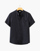 Linen shirt with short collar